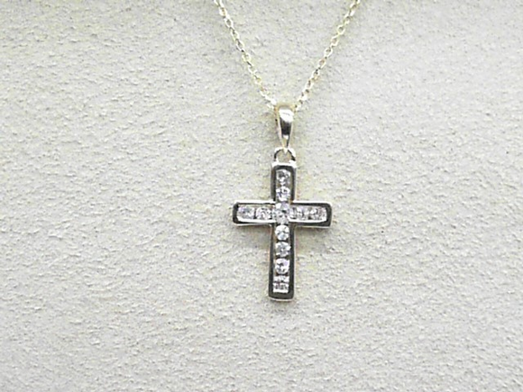14k Yellow Gold Diamond 0.18ct Cross Necklace