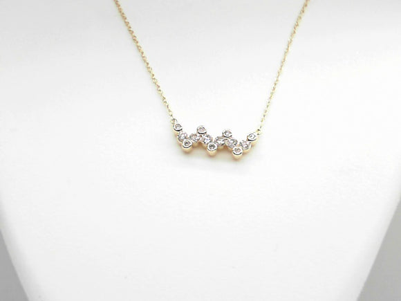 14k Yellow Gold Bezel Set Diamond Necklace