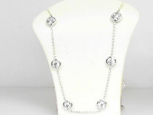 White Gold Diamond By the Inch Illusion Diamond Necklace