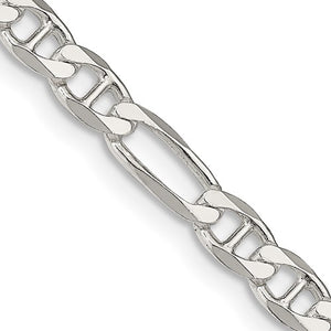 Sterling Silver 4.5mm Figaro Anchor Chain 20"