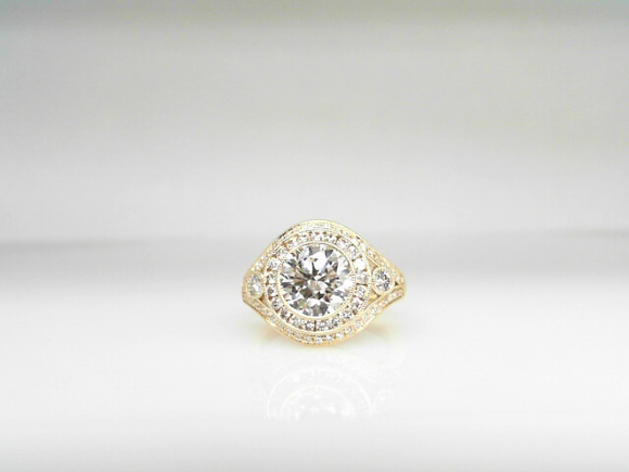 Yellow Gold Vintage Lab Grown Diamond Ring