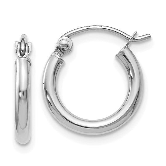 White Gold Polished Hinged Baby Hoop