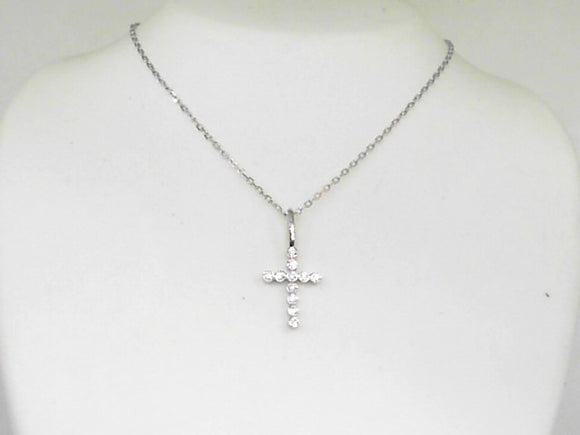 Lafonn Tiny Simulated Diamond Cross Necklace