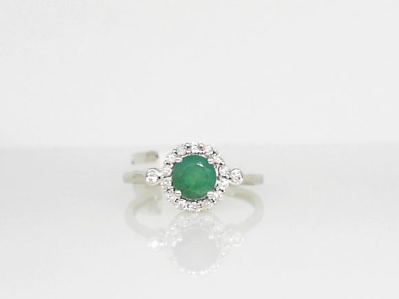 10K WG Emerald and Diamond Ring