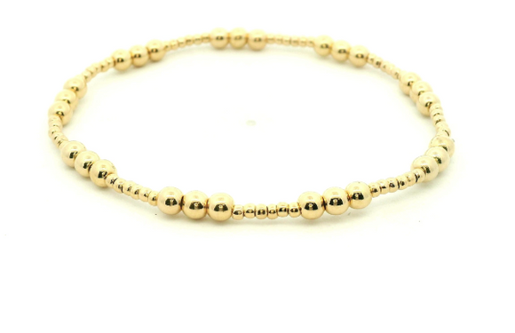 Gold Fill Beaded Stretch Bracelet