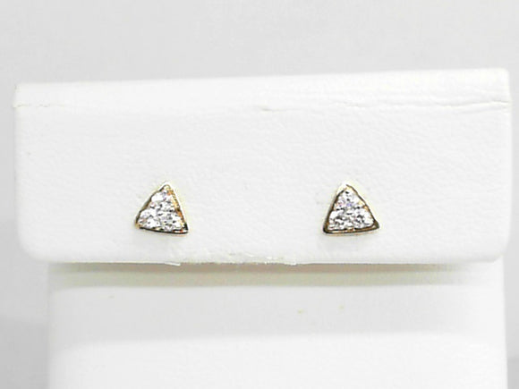 Triangle Diamond Stud Earring Cluster in 18K Yellow Gold