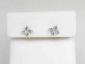 White Gold Diamond Cluster Studs with .75 CT Diamonds