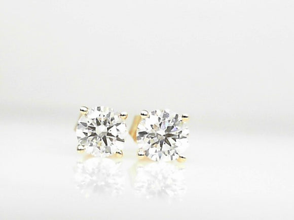 14k Yellow Gold Lab 1.00ct Diamond F-G SI Stud Earrings