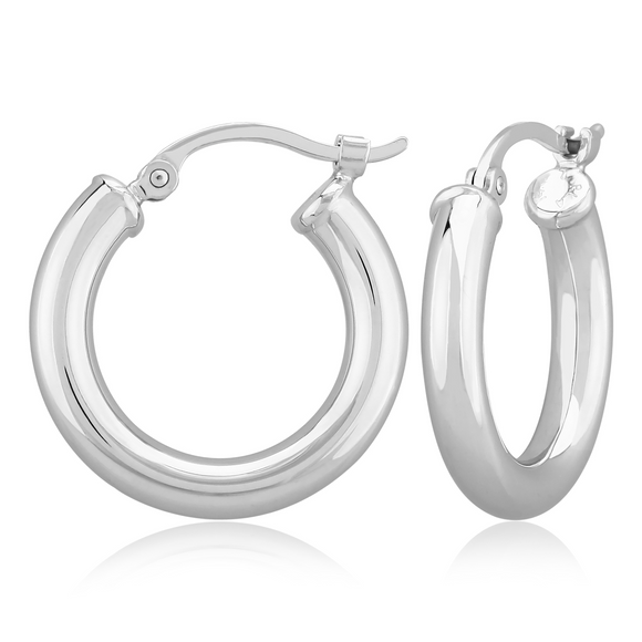 Sterling Silver 3mm x 18mm Loop Earrings