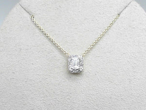 Lab Grown Yellow Gold Emerald-Cut Diamond Necklace