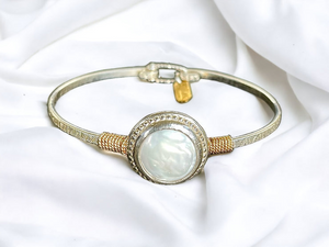 Earth Grace Sterling Silver Luna Pearl Bracelet 7"