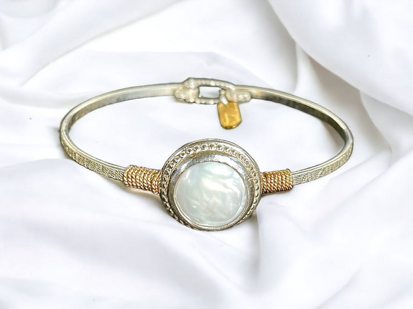 Sterling Silver Luna Pearl Bracelet 7.5