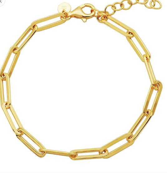 Charles Garnier Gold Tone Paperclip Bracelet