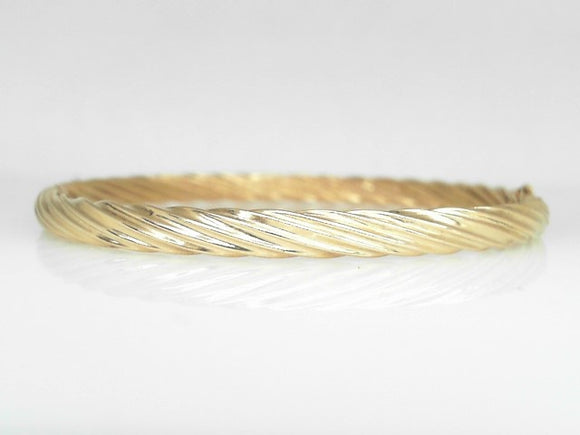 14k Yellow Gold Twisted Bangle Bracelet