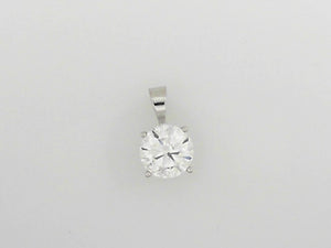 White Gold Lab Grown Diamond Solitaire Pendant