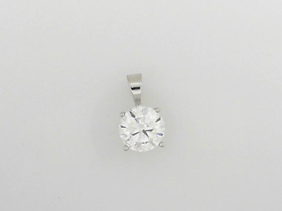 White Gold Lab Grown Diamond Solitaire Pendant