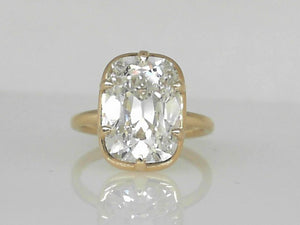 18K Old Mine Elongated Cushion-Cut Lab Grown Diamond Solitaire
