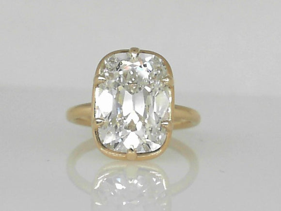 18K Old Mine Elongated Cushion-Cut Lab Grown Diamond Solitaire