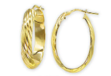 18k Yellow Gold bonded over Sterling Silver Hoop Earrings