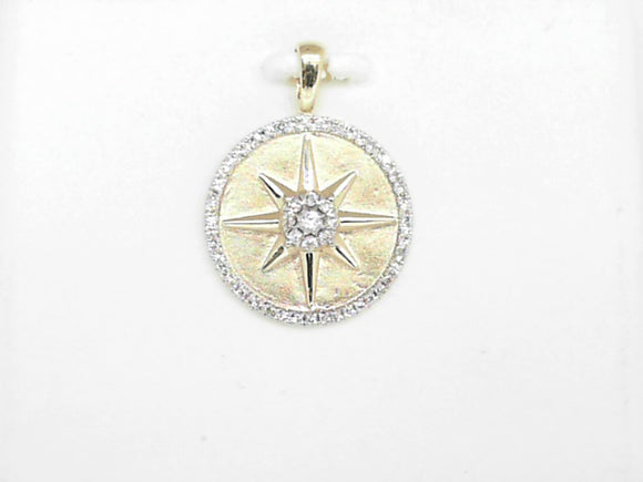 Yellow Gold Diamond Compass Pendant