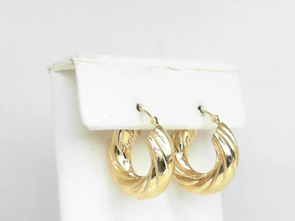 Small Yellow Gold Twisted Hoop Earrings