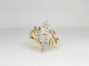 Yellow Gold Diamond Cluster Ring