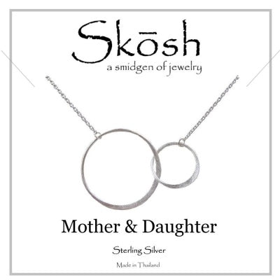Skosh Silver Mother & Daughter Necklace 16+1