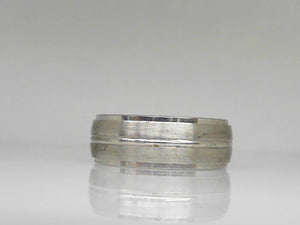 Men's Stainless Satin Finish Ridged Band size 10