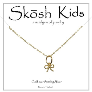 Skosh Kids Gold Plated Tiny Bow Necklace 14"