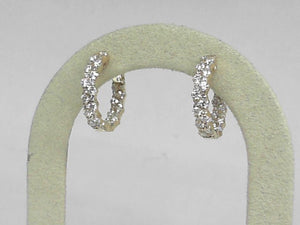 Yellow Gold Double-Row Inside-Out Diamond Huggies