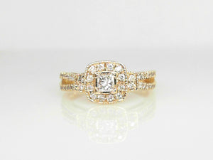 14K YG .50 CTW Diamond Princess Engagement Ring #17413