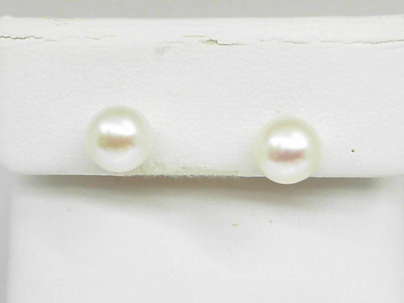 White Gold 7.5-8mm Pearl Studs