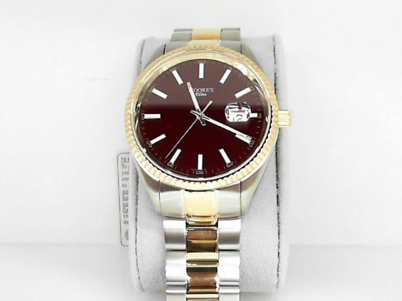 Moore's Elite Two-Tone Burgundy Dial Men's Watch