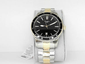 Mens' Moore's Elite Two Tone Watch with Black Dial and Bezel