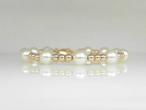 Vivi B "Hayes" Gold Filled/Pearl Bracelet 7.5"