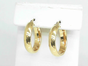 Yellow Gold Half Round Hoop Earrings