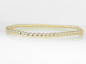 Gold Filled 3mm Beaded Stretch Bracelet