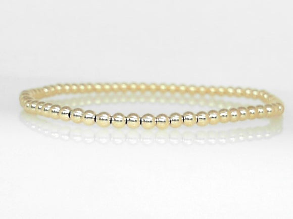 Gold Filled 3mm Beaded Stretch Bracelet