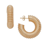 Gold Filled Caterpillar Post Hoop Earrings