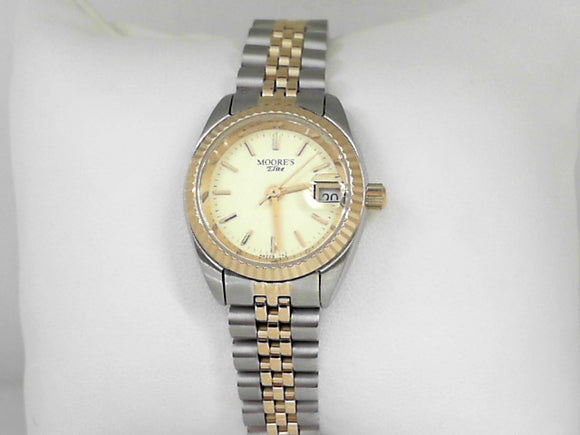 Ladies' Moore's Elite Two-Tone Watch with Champagne Dial