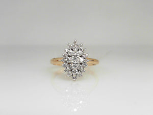 Yellow Gold Diamond Cluster Ring