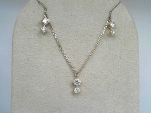 Yellow Gold Lab Grown Diamond Drop 6 Station Necklace