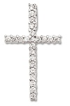 Sterling Silver CZ Cross Pendant Necklace