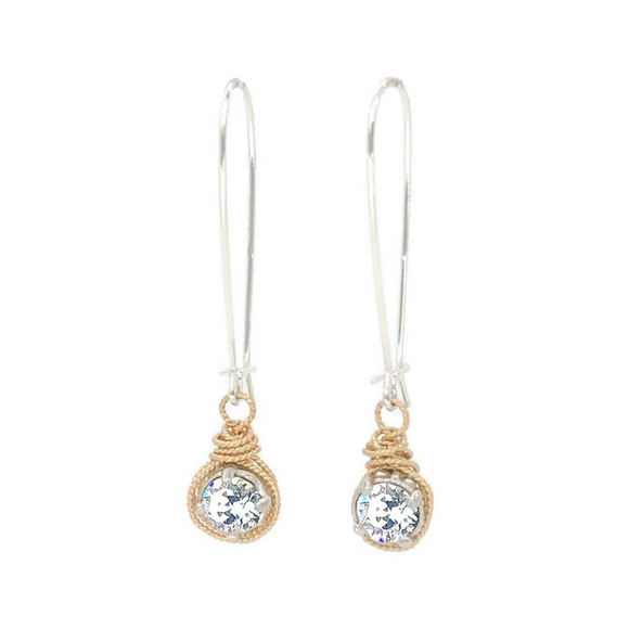 Earth Grace Dangle Birthstone Earrings- April