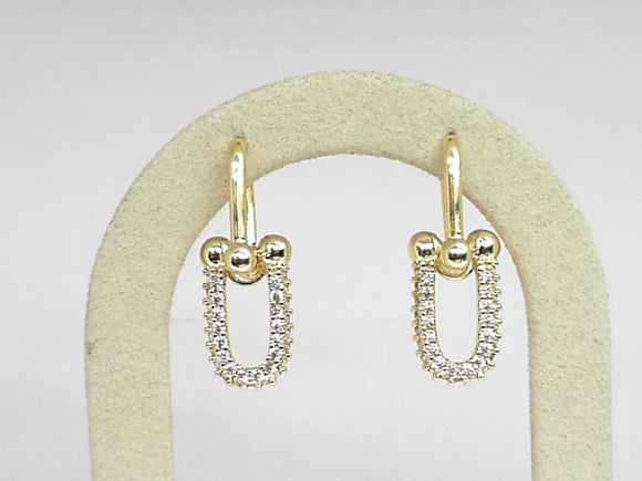 Gold Plated Margo Pave Earrings
