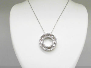 Baguette-Round Diamond Circle Pendant