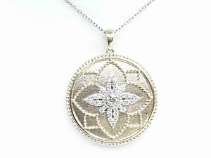 Two Tone Diamond Floral Inspired Pendant