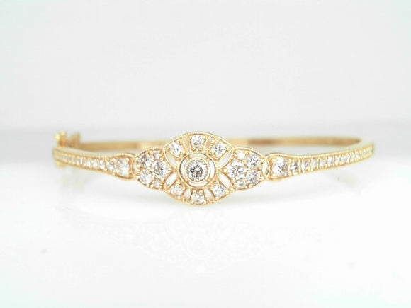 14k Yellow Gold Diamond 1.00ct Bangle Bracelet