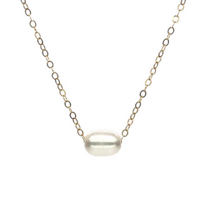 Earth Grace Gold Plated Pearl Slider 16+2" Necklace