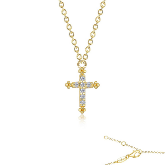 Lafonn Gold Plated Tiny Cross Necklace